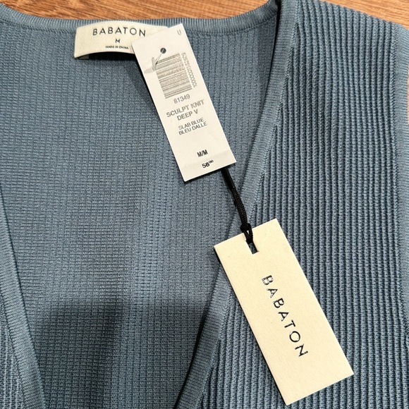 Aritzia Blue Ribbed Tank Top Crop - Picture 2 of 2